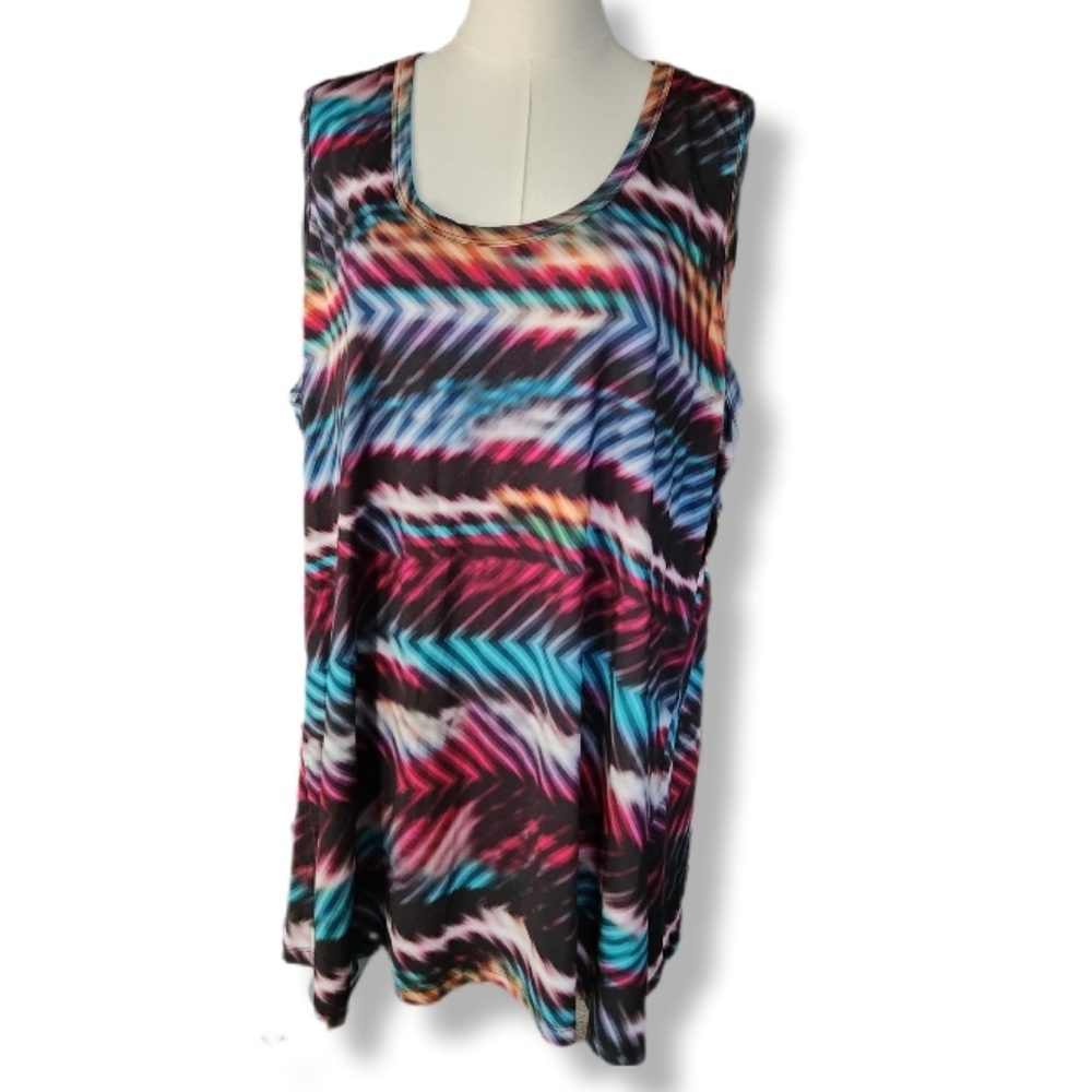 Isabel & Alice Multicolor Sleeveless Women's Tunic Top 2X